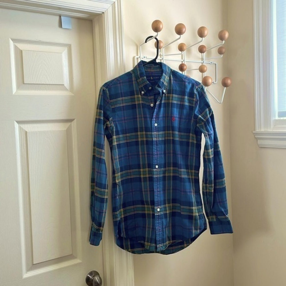 Ralph Lauren - Casual Button Down Long Sleeve Shirt Top - Blue - Small